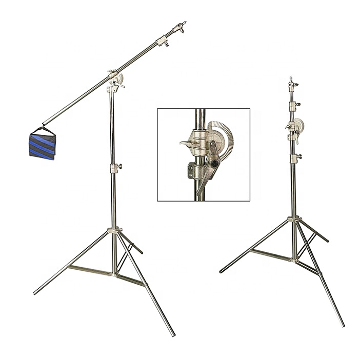 Light Stand Sandbag - Statif Lampu 4m 2in1, Lengan Boom,