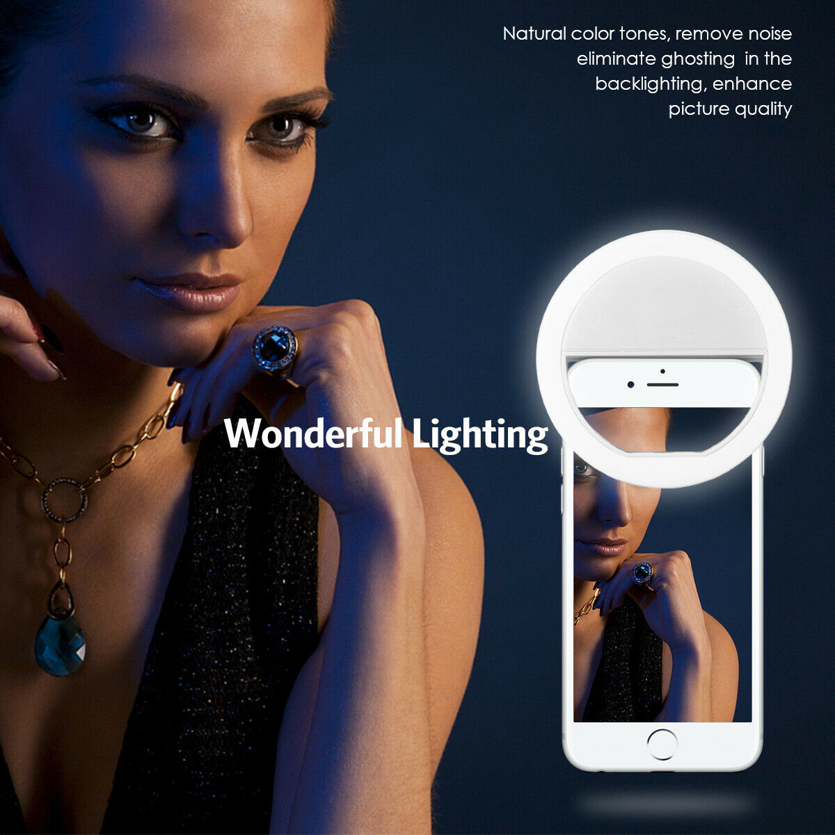 Photography Lighting Set Up - Lampu Cincin Selfie LED dengan Pengisian