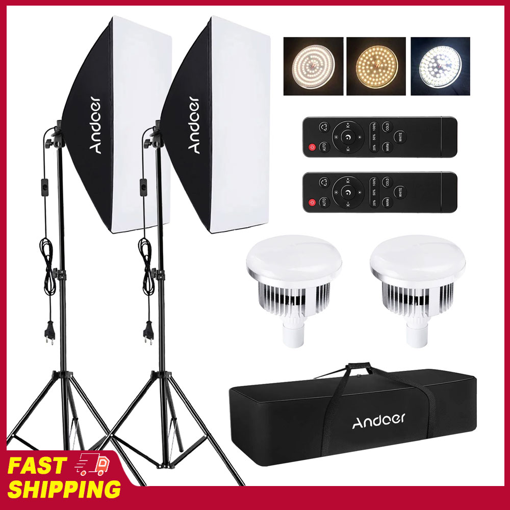 Photography Lighting Set Up - Set Pencahayaan Softbox Andoer untuk Studio