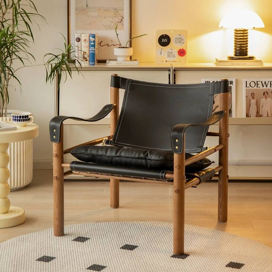Kursi Santai Kayu Solid Retro  - Photography Lighting Design ulasan dan harga