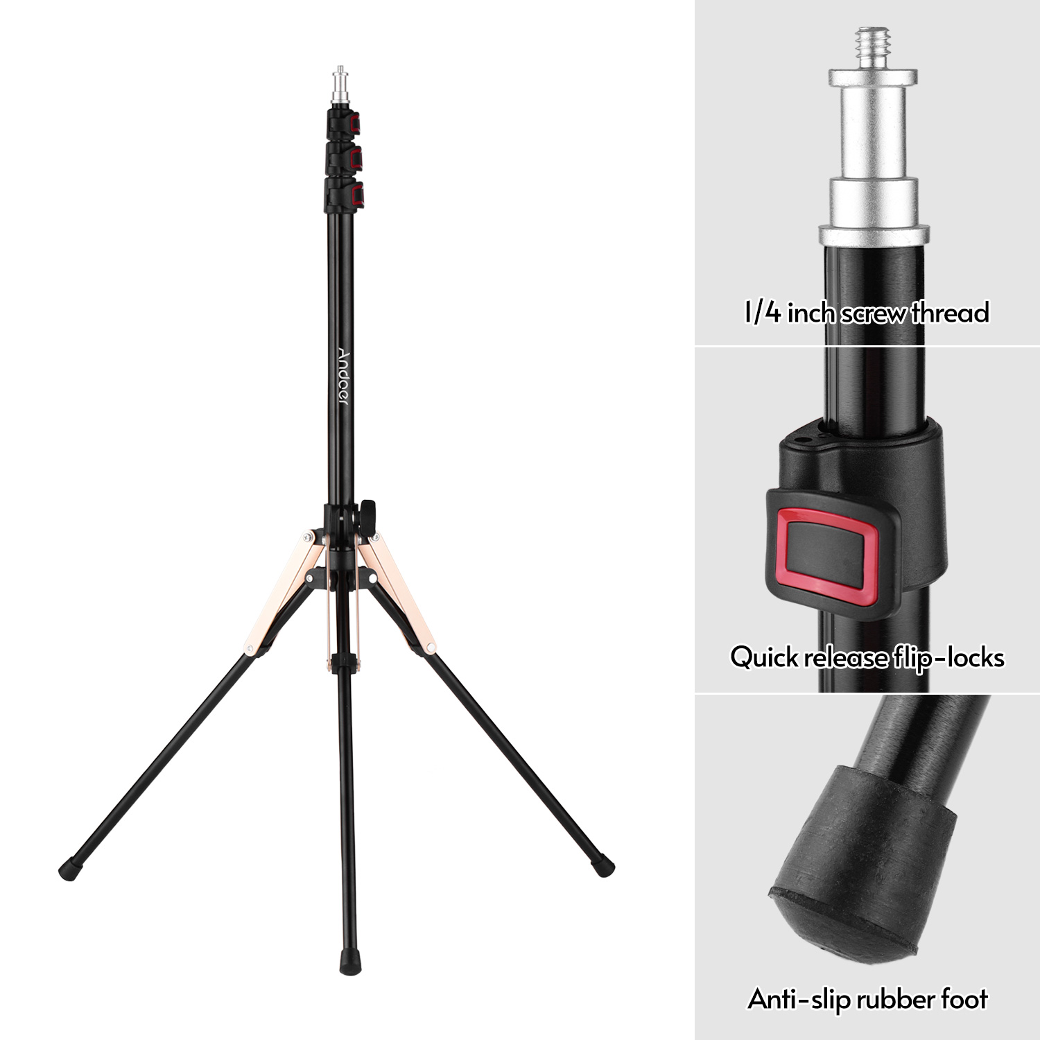 Andoer 190cm/74.8 inci portabe - Photography Lighting Design ulasan dan harga
